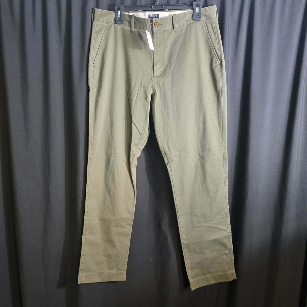 J.Crew Flex Athletic Slim Chino Pants Olive Green AZ844 Mens 33x30 NWT